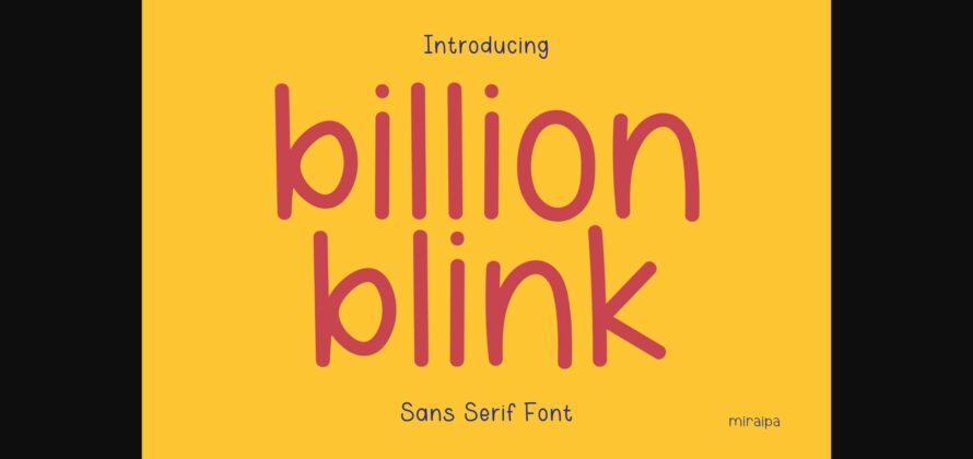 Billion Blink Font Poster 3