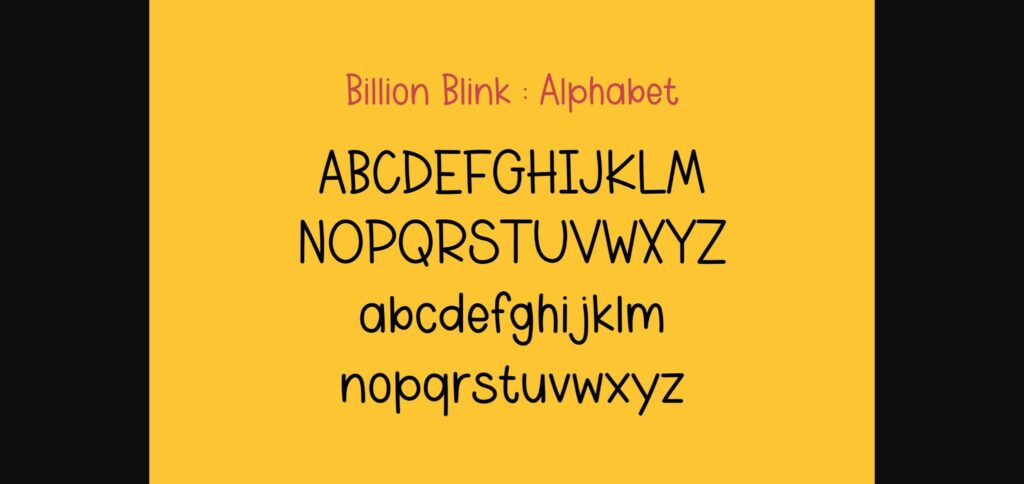 Billion Blink Font Poster 5