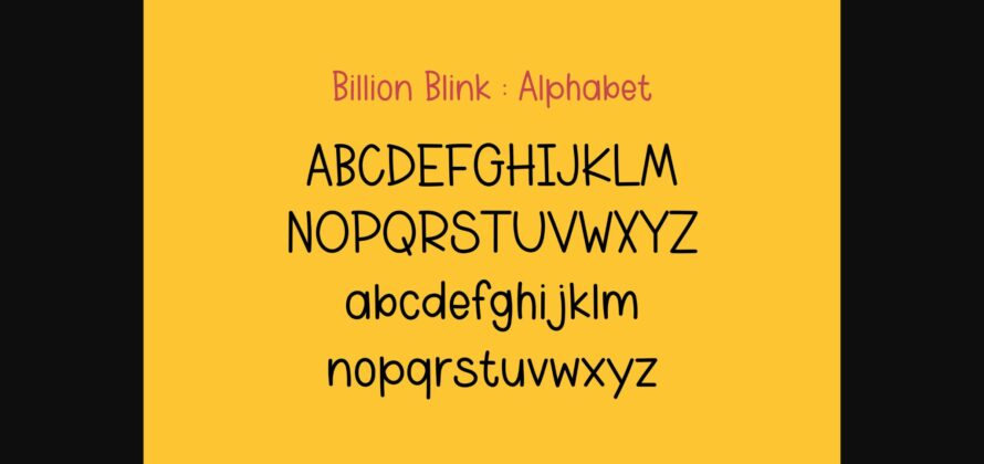 Billion Blink Font Poster 5