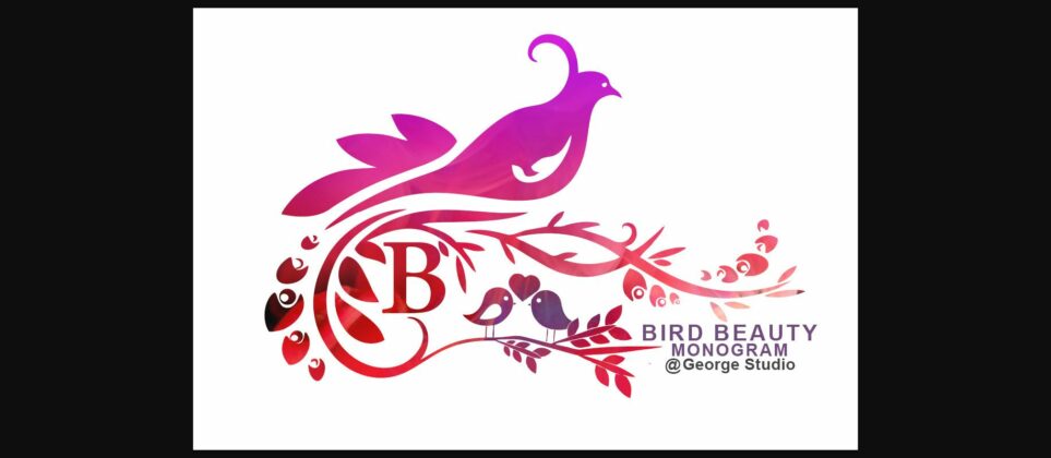 Bird Beauty Monogram Font Poster 3