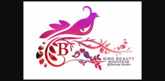 Bird Beauty Monogram Font Poster 1