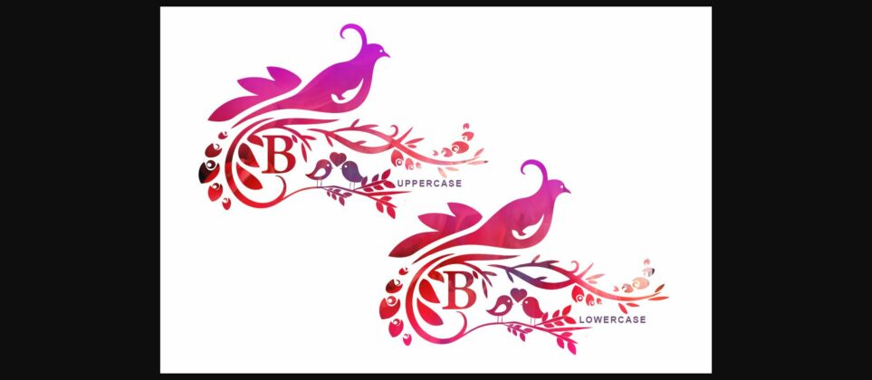 Bird Beauty Monogram Font Poster 4