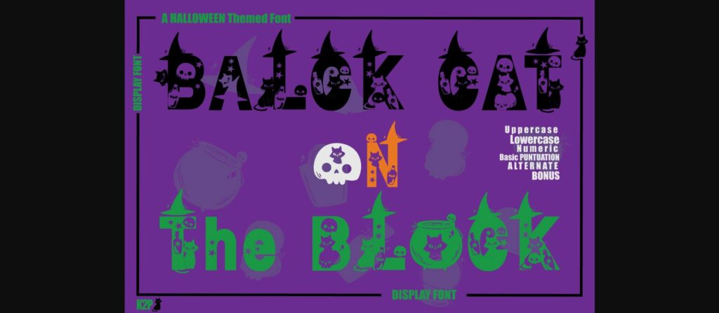 Black Cat on the Block Font Poster 1