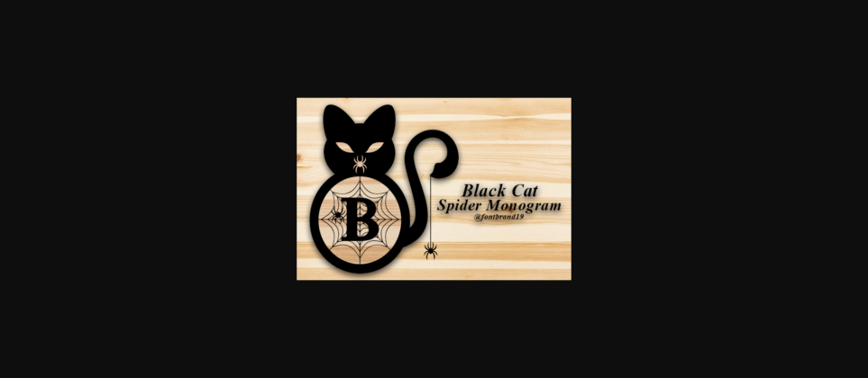 Black Cat Spider Monogram Font Poster 3