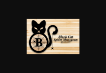 Black Cat Spider Monogram Font Poster 1