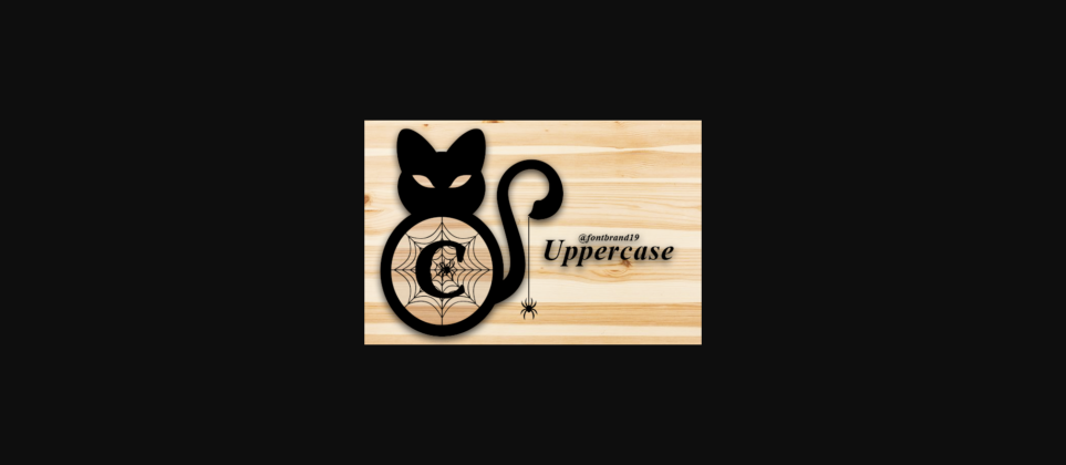 Black Cat Spider Monogram Font Poster 2