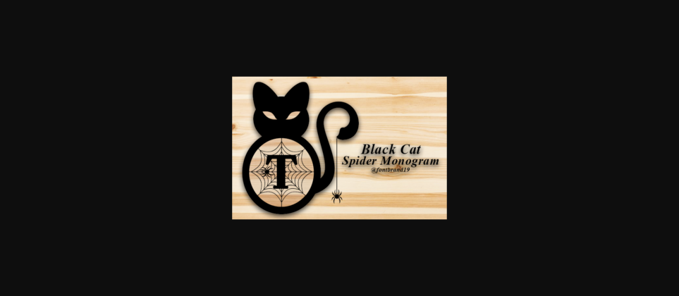 Black Cat Spider Monogram Font Poster 8