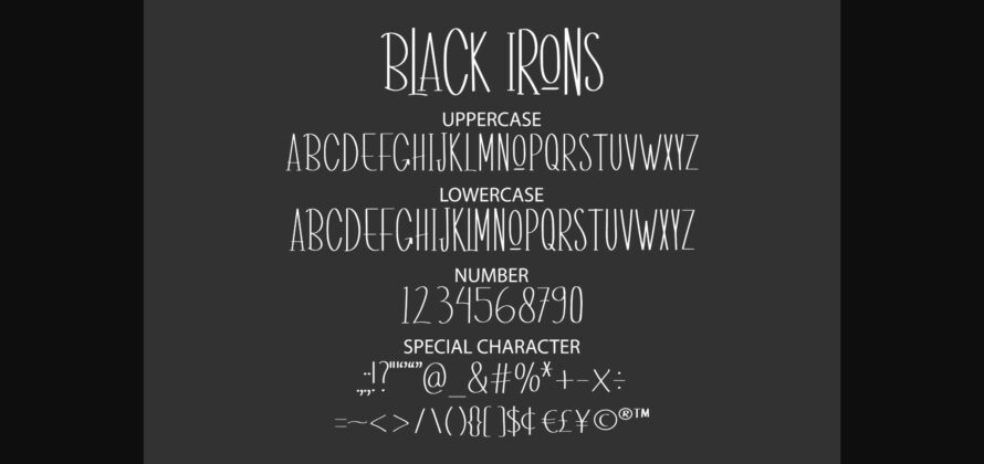 Black Irons Font Poster 4