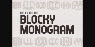 Blocky Monogram Font Poster 1