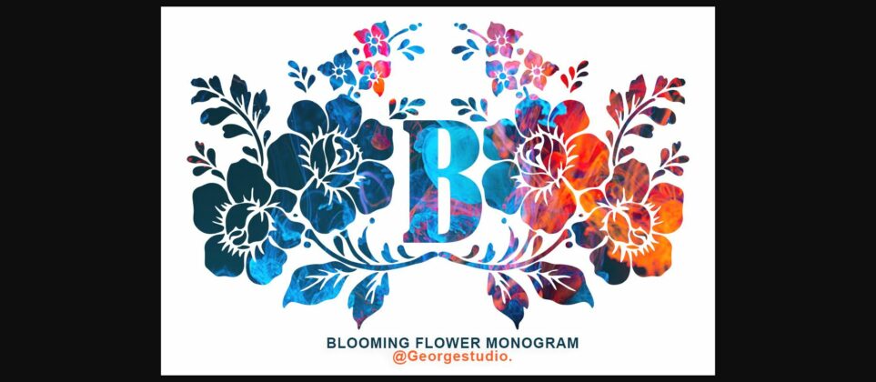 Blooming Flower Monogram Font Poster 3