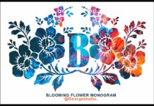 Blooming Flower Monogram Font Poster 1