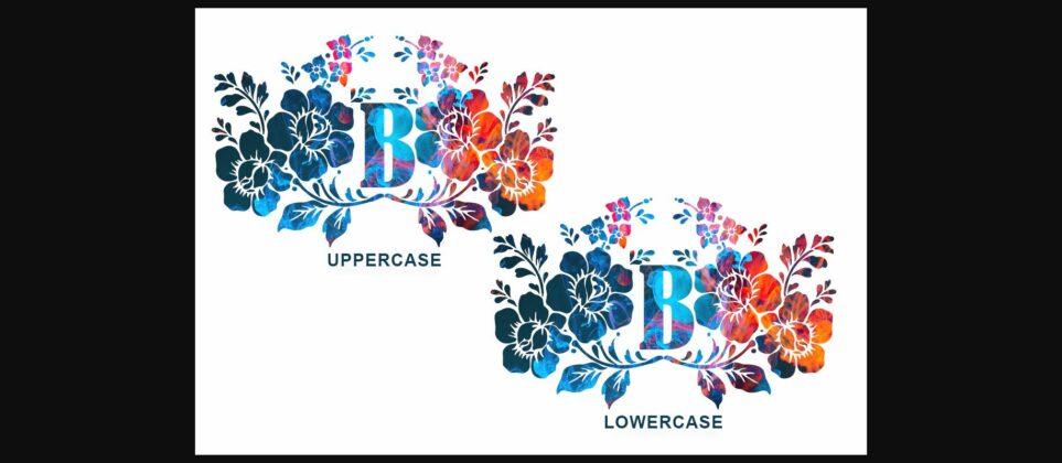 Blooming Flower Monogram Font Poster 4