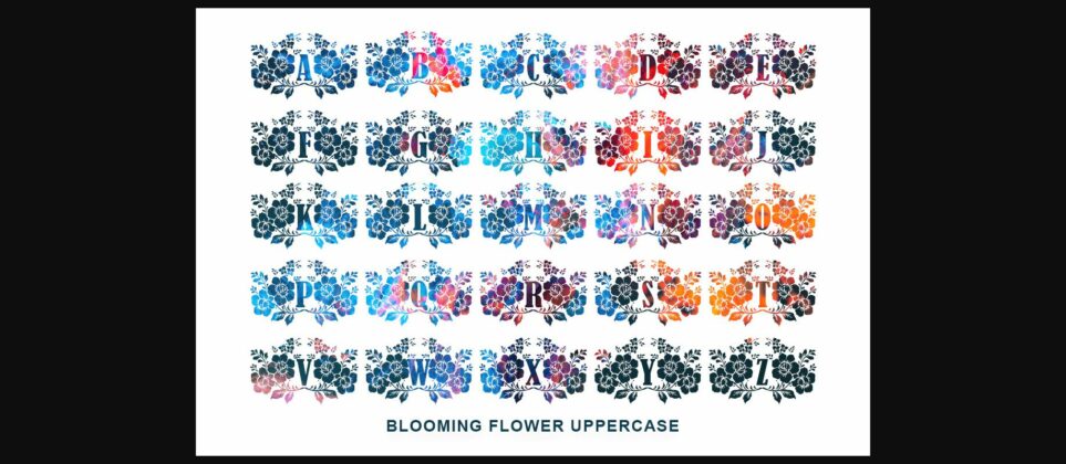 Blooming Flower Monogram Font Poster 5