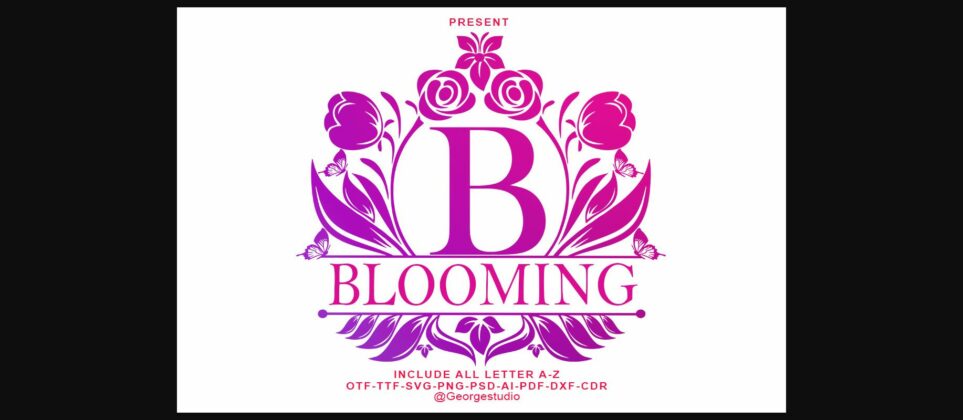 Blooming Monogram Font Poster 3