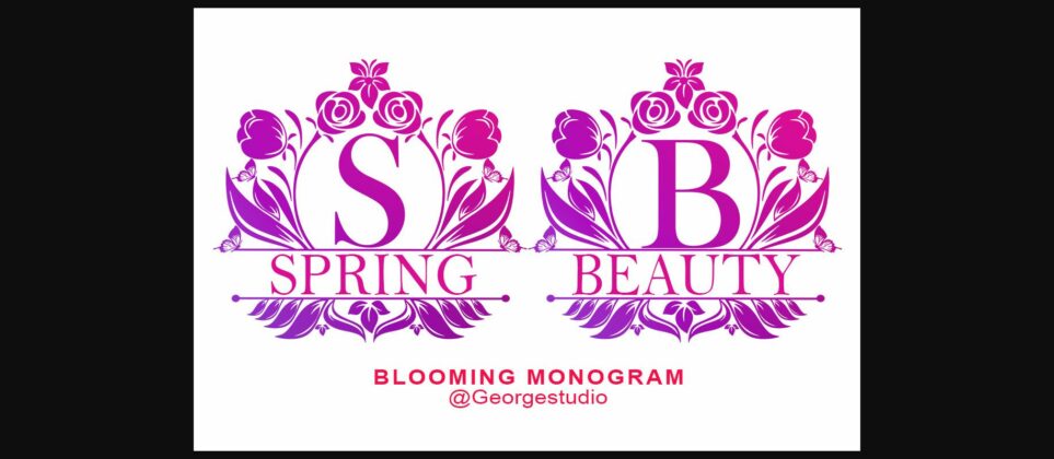 Blooming Monogram Font Poster 4