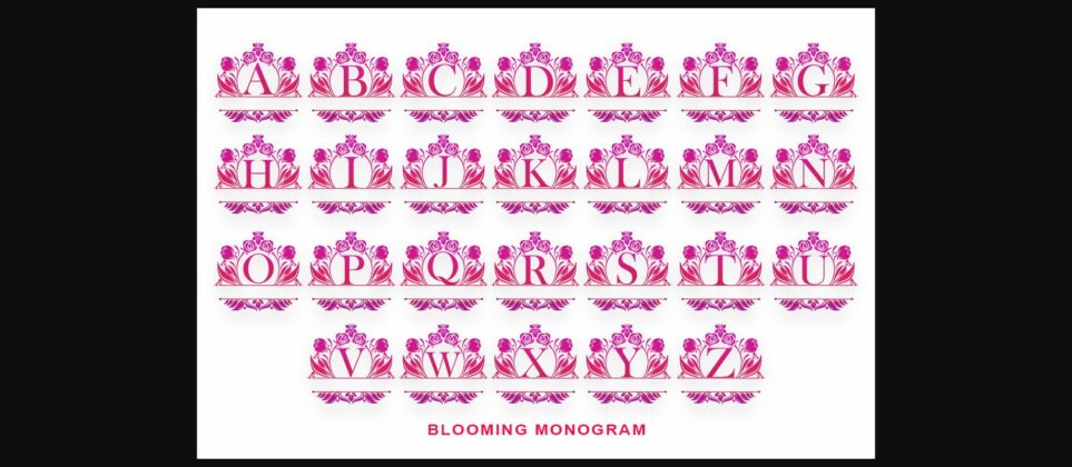 Blooming Monogram Font Poster 5