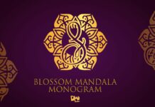 Blossom Mandala Monogram Font Poster 1