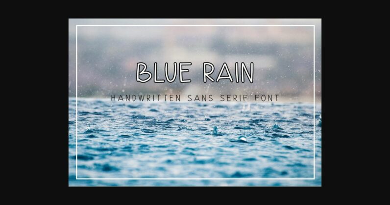 Blue Rain Font Poster 3