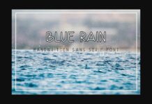 Blue Rain Font Poster 1