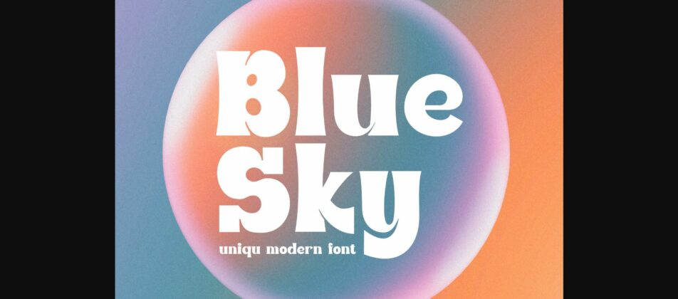 Blue Sky Font Poster 3