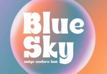 Blue Sky Font Poster 1