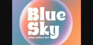 Blue Sky Font Poster 1