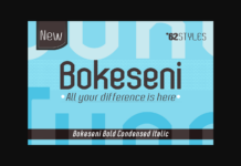 Bokeseni Bold Condensed Italic Font Poster 1