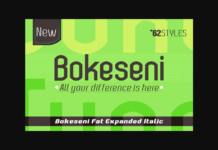 Bokeseni Expanded Fat Italic Font Poster 1