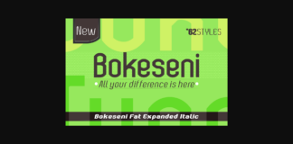 Bokeseni Expanded Fat Italic Font Poster 1