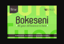 Bokeseni SemiBold Expanded Italic Font Poster 1