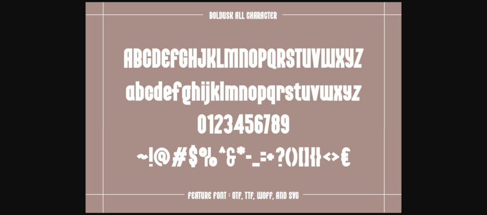 Boldusk Font Poster 10