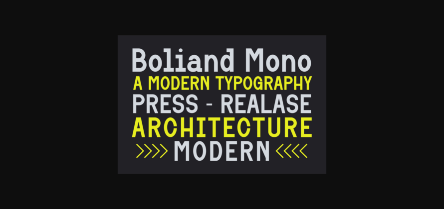 Boliand Font Poster 8