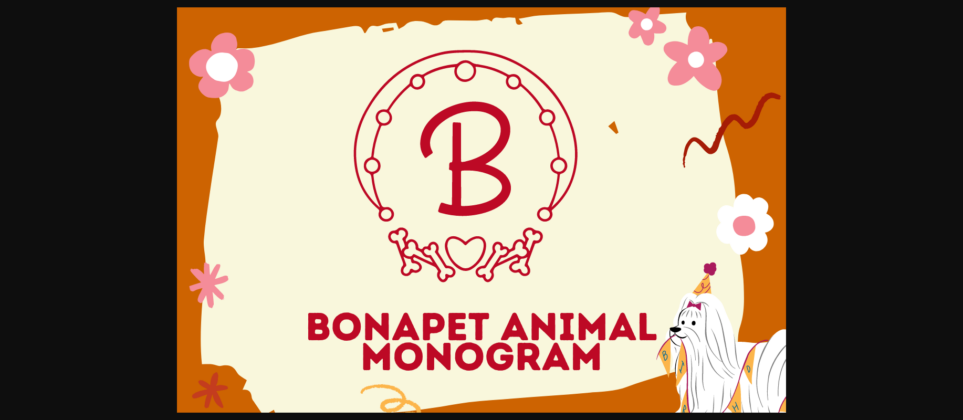 Bonapet Animal Monogram Font Poster 3