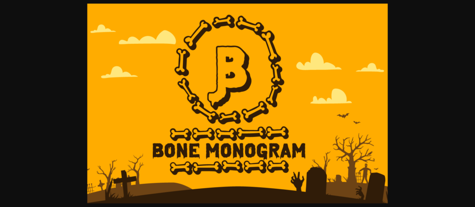 Bone Halloween Monogram Font Poster 3