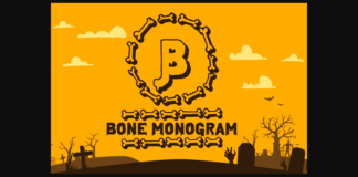 Bone Halloween Monogram Font Poster 1