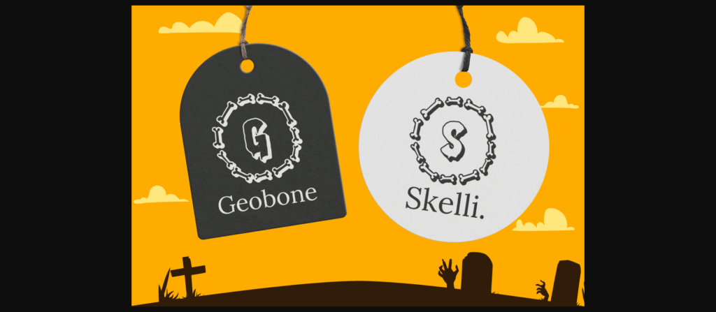 Bone Halloween Monogram Font Poster 4