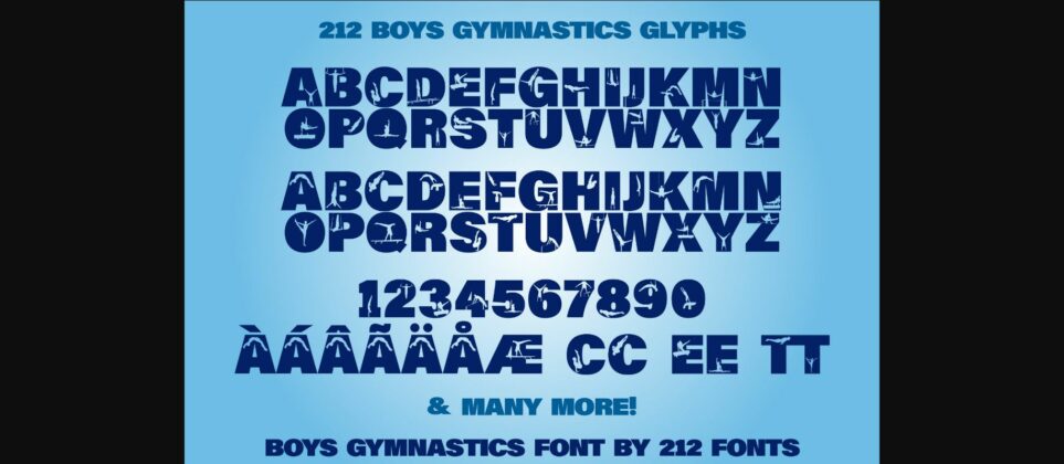 Boys Gymnastics Font Poster 8