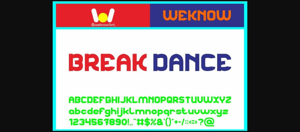 Break Dance Font Poster 1