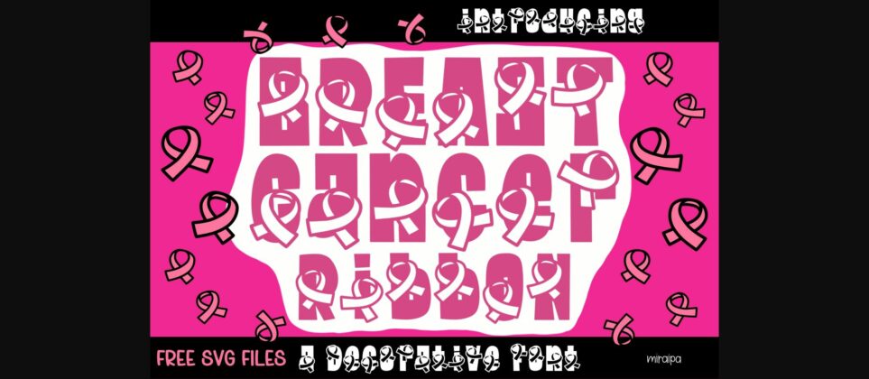 Breast Cancer Ribbon Font Poster 3
