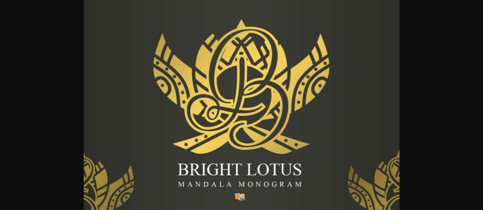 Bright Lotus Mandala Monogram Font Poster 3