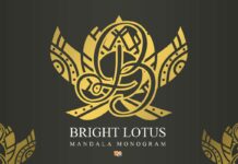 Bright Lotus Mandala Monogram Font Poster 1