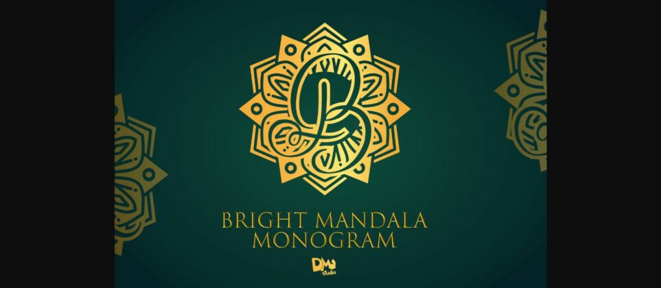 Bright Mandala Monogram Font Poster 3