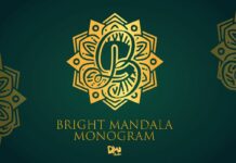Bright Mandala Monogram Font Poster 1