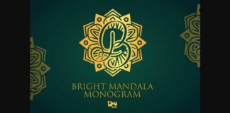 Bright Mandala Monogram Font Poster 1