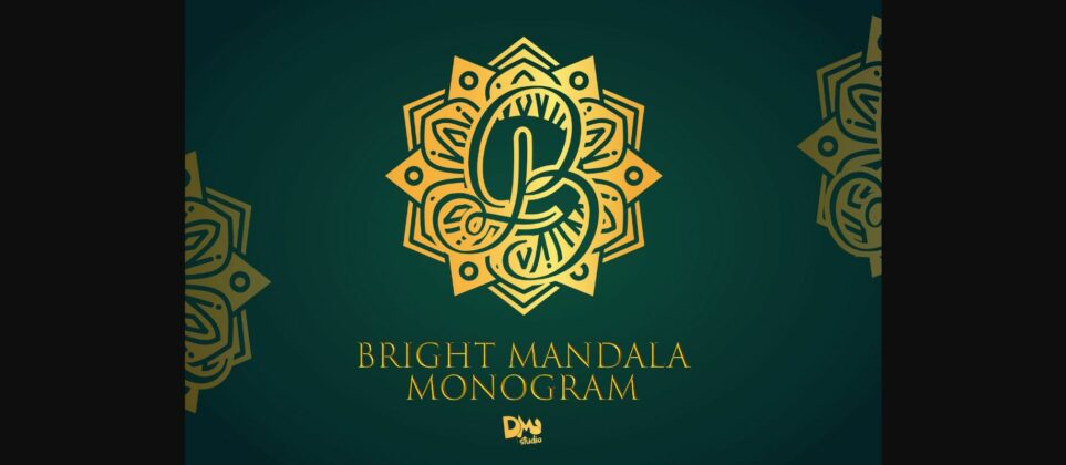 Bright Mandala Monogram Font Poster 1