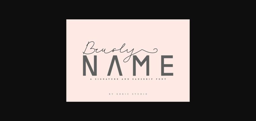 Brusly Name Font Poster 4