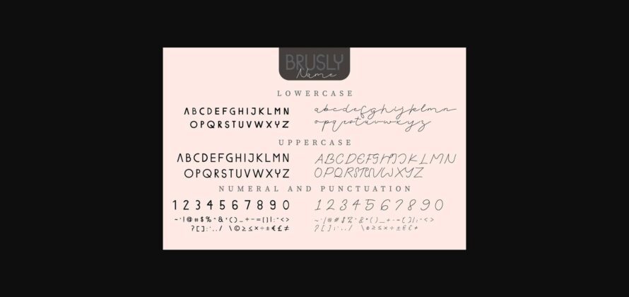 Brusly Name Font Poster 7