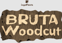 Bruta Woodcut Font Poster 1