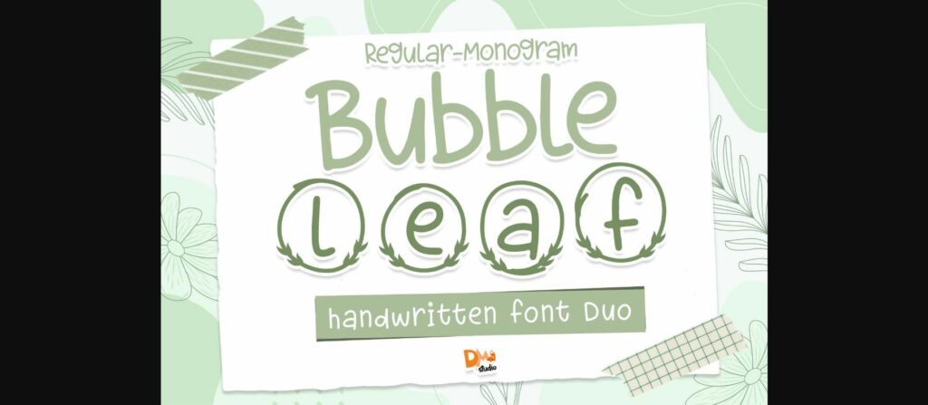 Bubble Leaf Font Poster 1