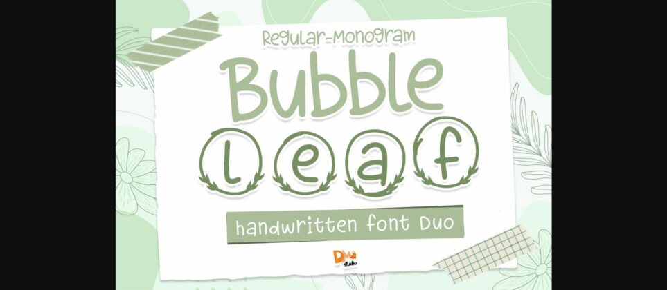 Bubble Leaf Font Poster 1